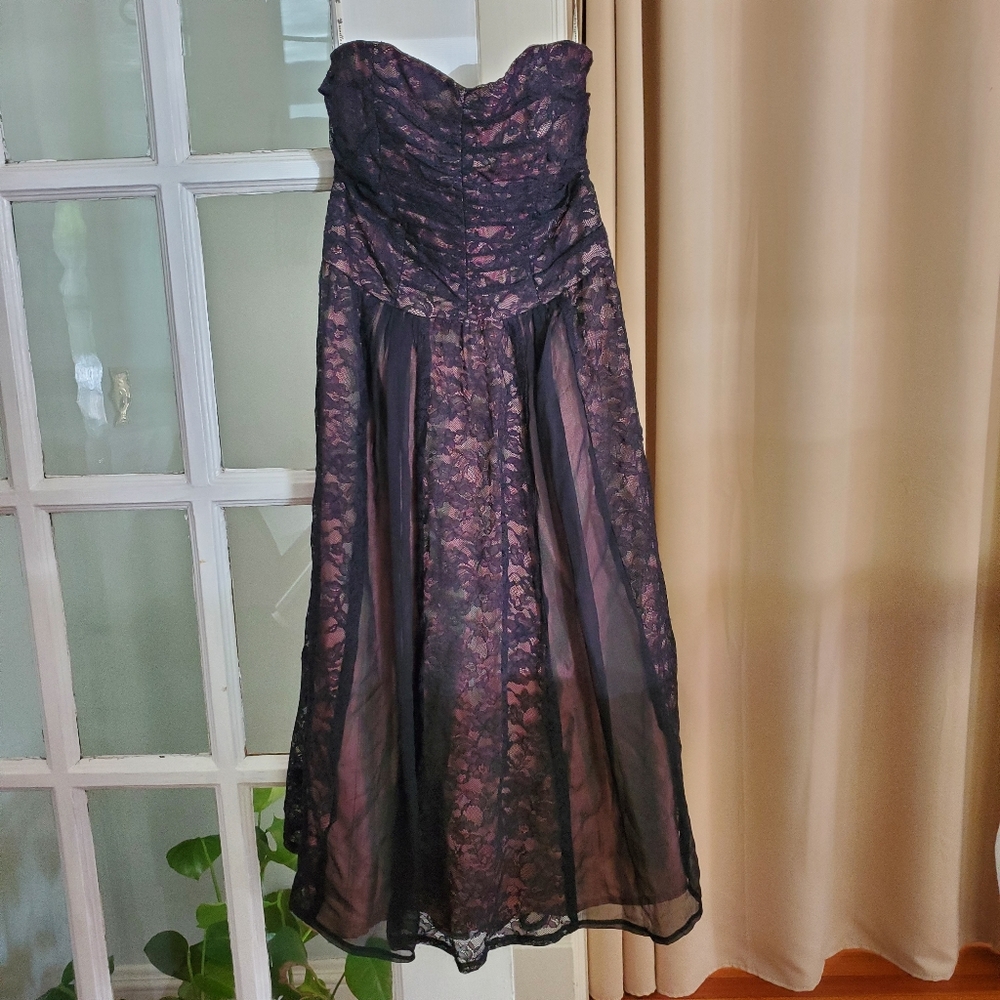 Nanette Lepore Strapless black lace dress